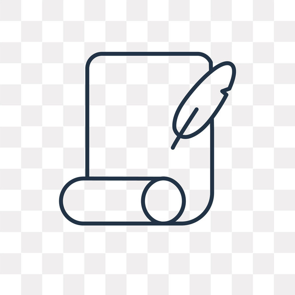 Carta Quill vetor contorno ícone isolado em fundo transparente, de alta qualidade linear Carta Quill conceito de transparência pode ser usado web e móvel
 - Vetor, Imagem