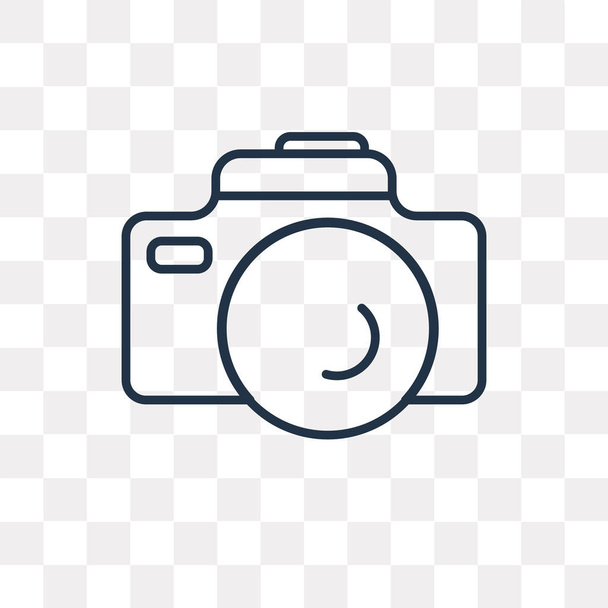Photo camera vector outline icon isolated on transparent background, high quality linear Photo camera transparency concept can be used web and mobile - Vector, Image