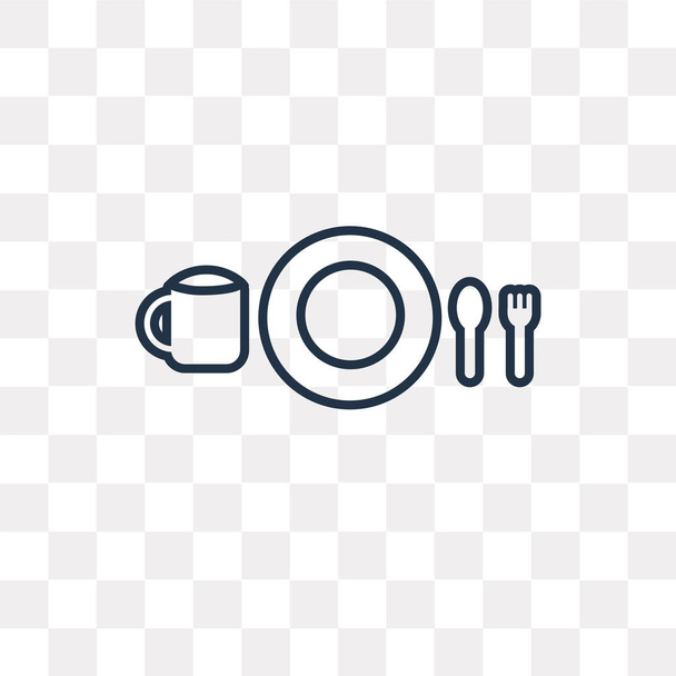Tiszta ételek vektor szerkezeti ikon elszigetelt átlátszó háttér, kiváló minőségű lineáris tiszta edényeket átláthatóság fogalma is használt web és mobil - Vektor, kép