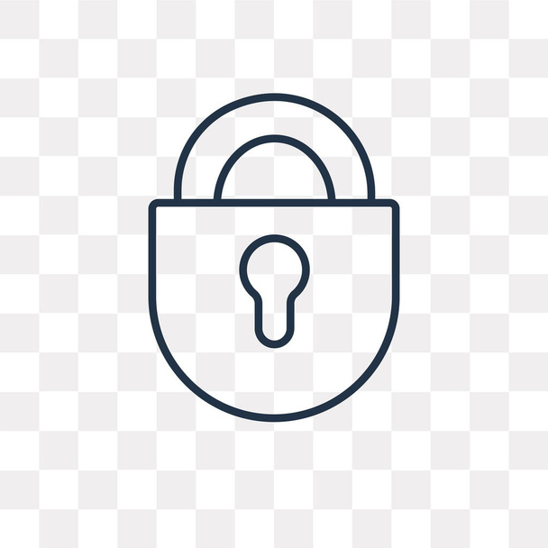 Padlock vector outline icon isolated on transparent background, high quality linear Padlock transparency concept can be used web and mobile - Vector, Image