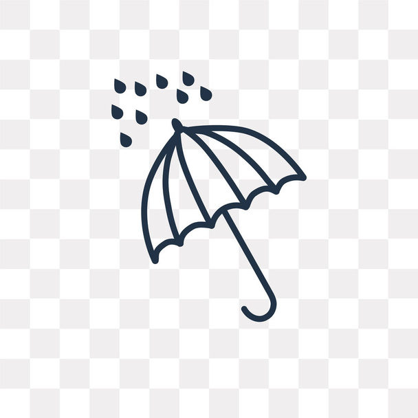 Icône de contour vectoriel parapluie isolé sur fond transparent, concept linéaire de transparence parapluie de haute qualité peut être utilisé web et mobile
 - Vecteur, image