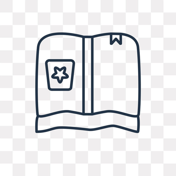 Icono de contorno de libro mágico aislado sobre fondo transparente, concepto de transparencia de libro mágico lineal de alta calidad se puede utilizar web y móvil
 - Vector, imagen