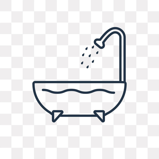 Dusche Vektor Umriss Symbol isoliert auf transparentem Hintergrund, hohe Qualität lineare Dusche Transparenzkonzept kann Web-und mobile verwendet werden - Vektor, Bild
