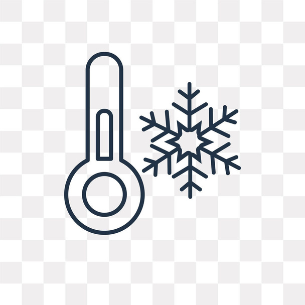 Cold Temperature vector outline icon isolated on transparent background, high quality linear Cold Temperature transparency concept can be used web and mobile - Vector, Image