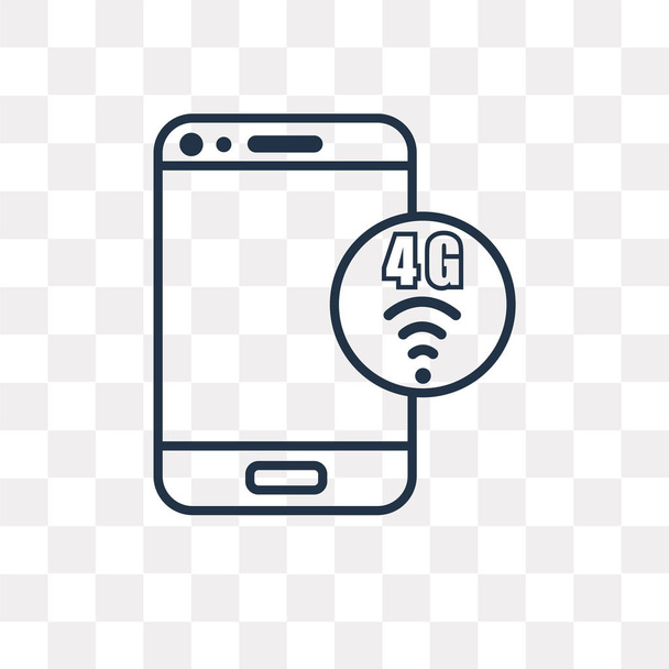 4g Vektor Outline Icon isoliert auf transparentem Hintergrund, qualitativ hochwertige lineare 4g Transparenzkonzept kann Web-und mobile verwendet werden - Vektor, Bild