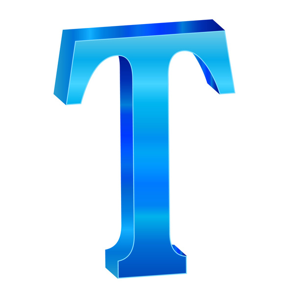 niebieski alfabet t - Wektor, obraz