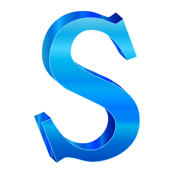 Синій алфавіту S
 - Вектор, зображення