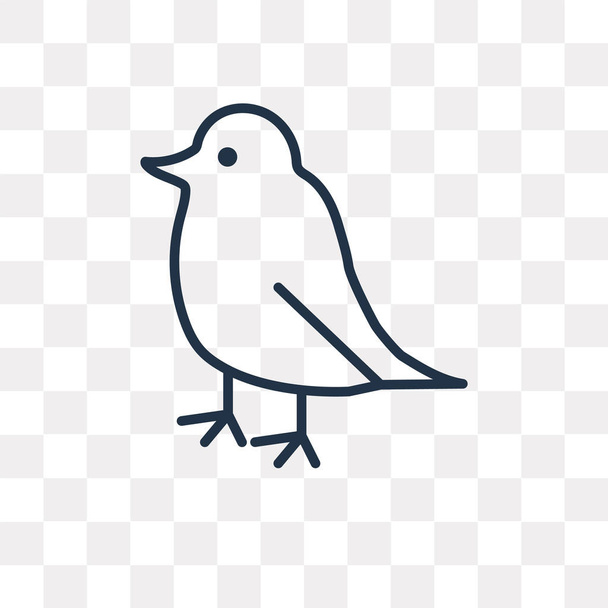 Ícone de contorno de vetor de pássaro isolado em fundo transparente, conceito de transparência de pássaro linear de alta qualidade pode ser usado na web e no celular
 - Vetor, Imagem