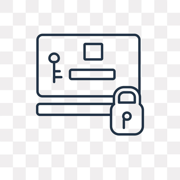 Значок вектора пароля изолирован на прозрачном фоне, высокое качество линейной концепции прозрачности пароля можно использовать веб и мобильный
 - Вектор,изображение