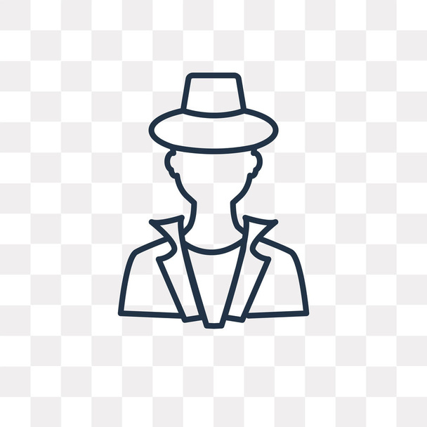 Detective vector outline icon isolated on transparent background, high quality linear Detective transparency concept can be used web and mobile - Vector, Image