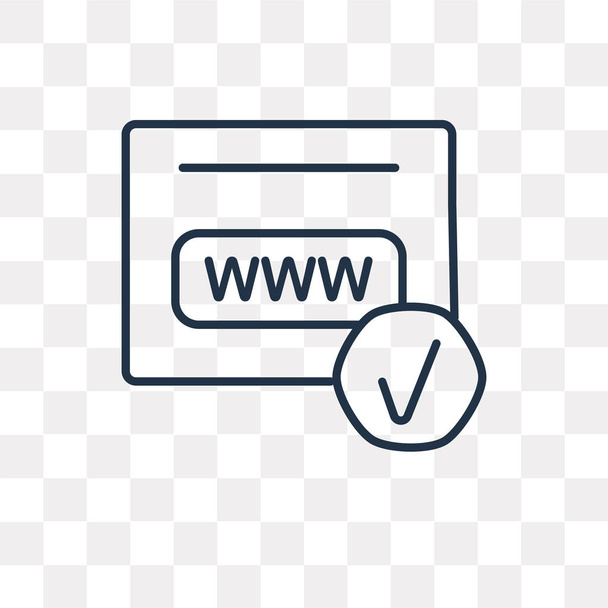 Domeny rejestracja wektor zarys ikona na białym tle na przezroczystym tle, wysokiej jakości liniowe domeny rejestracja przejrzystość koncepcji mogą być używane sieci web i mobilnych - Wektor, obraz