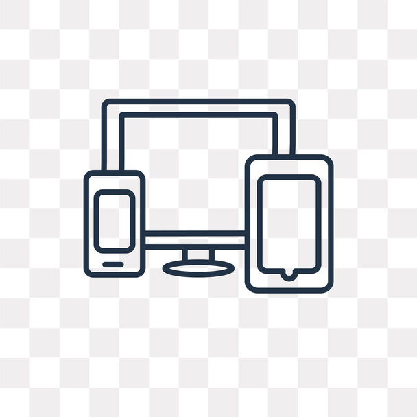Ícone de contorno de vetor de dispositivos isolado em fundo transparente, conceito de transparência de dispositivos lineares de alta qualidade pode ser usado na web e no celular
 - Vetor, Imagem