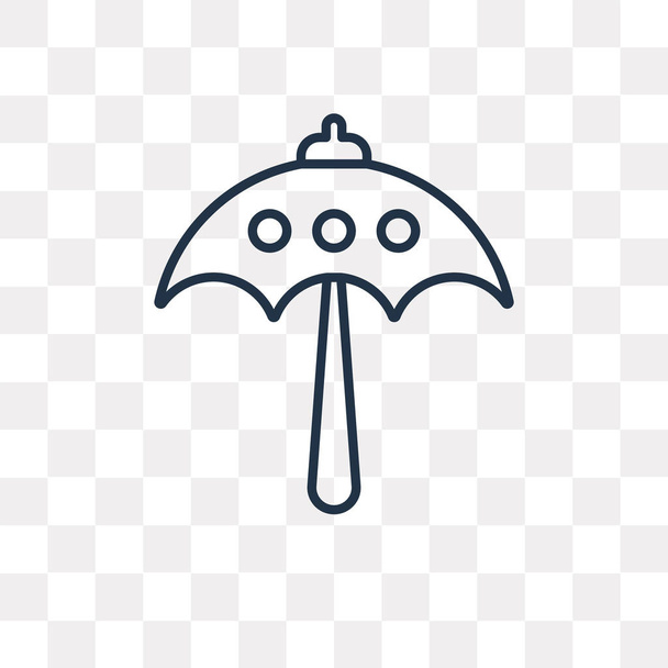 Deštník vektorový obrys ikonu izolované na průhledné pozadí, vysoce kvalitní lineární zastřešující koncept transparentnosti mohou být používaných webových a mobilních - Vektor, obrázek