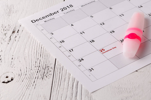 Mark the Date calendar for Christmas, December 25 - Foto, afbeelding