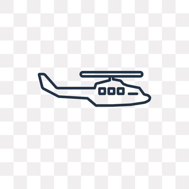 Militärhubschrauber Umriss Symbol isoliert auf transparentem Hintergrund, hohe Qualität linearen militärischen Hubschrauber Transparenzkonzept kann Web-und mobile verwendet werden - Vektor, Bild