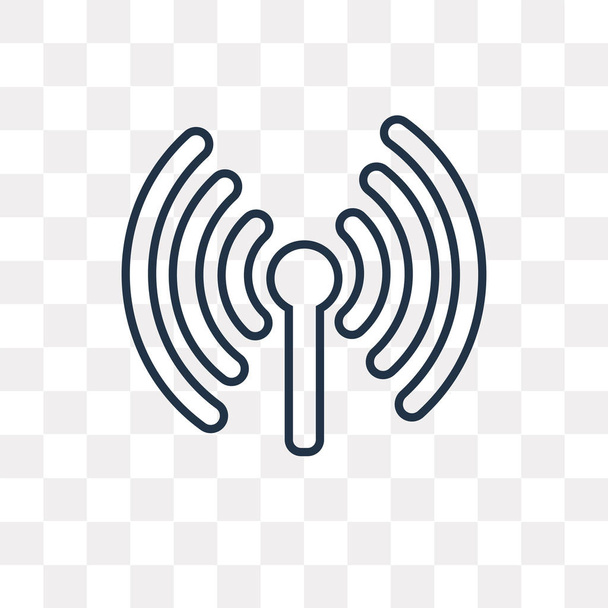 Wifi-Vektor-Umriss-Symbol isoliert auf transparentem Hintergrund, qualitativ hochwertige lineare Wifi-Transparenzkonzept kann Web-und mobile verwendet werden - Vektor, Bild