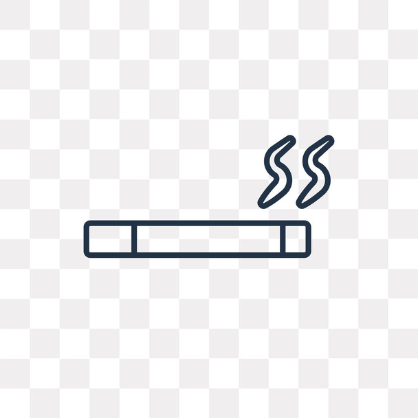 Ícone de contorno de vetor de cigarro isolado em fundo transparente, conceito de transparência de cigarro linear de alta qualidade pode ser usado na web e móvel
 - Vetor, Imagem