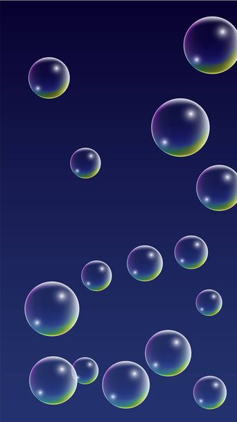 ubble with Hologram Reflection. Set of Realistic Water or Soap Bubbles for Your Design. - Vecteur, image