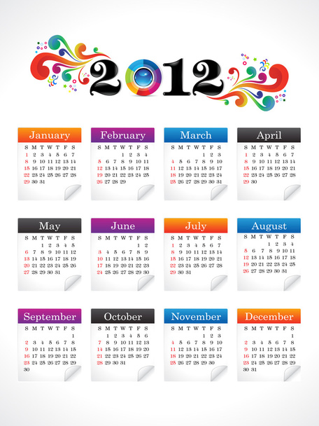 Абстрактный календарь нового года
 - Вектор,изображение