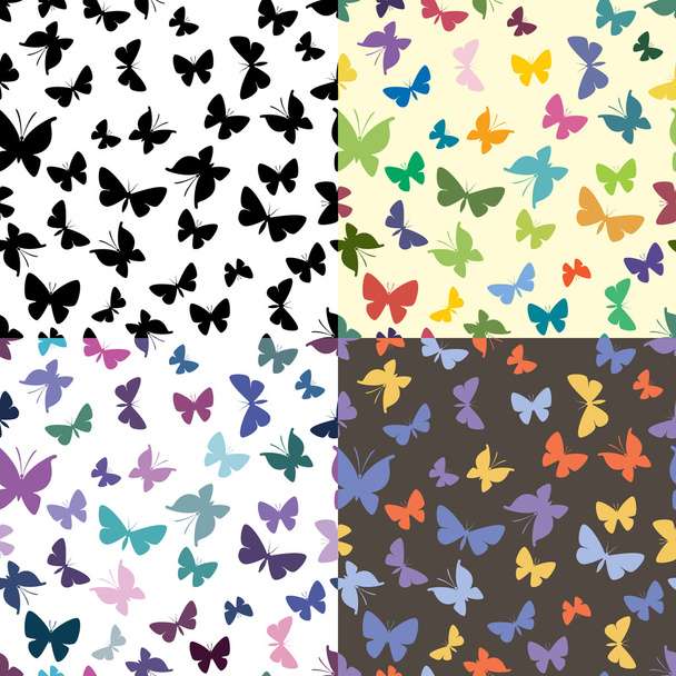 Seamless texture with butterflies - Vector, Image