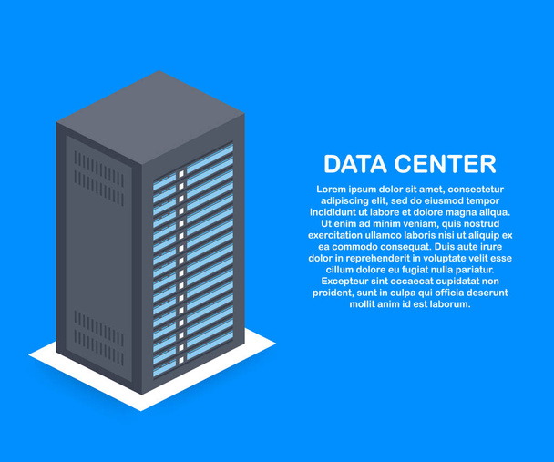 データ センター クラウド接続をホストしているサーバー コンピューター情報データベース同期技術 - ベクター画像