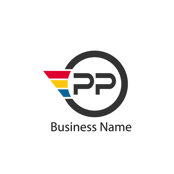 Başlangıç Harfi PP Logo Şablonu Tasarımı - Vektör, Görsel