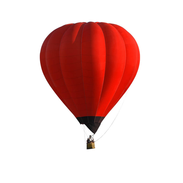 Ζεστό κόκκινο μπαλόνι αέρα που απομονώνονται σε λευκό φόντο   - Φωτογραφία, εικόνα