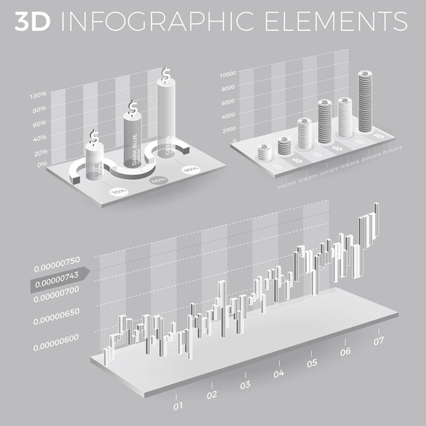 Éléments d'infographie d'entreprise en gris et blanc
 - Vecteur, image