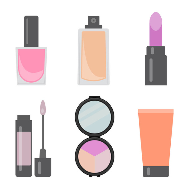 Set van make-up artikelen - Vector, afbeelding