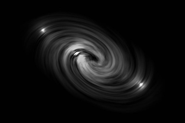 Abstract spiral galaxy with white fog on black background - Photo, Image