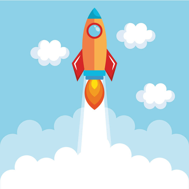 Rocket spouštění ikonu - Vektor, obrázek