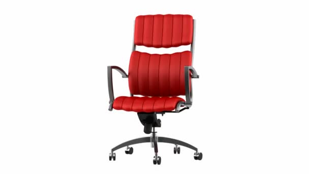 modern piros office szék hurok forgatás, fehér háttér - Felvétel, videó