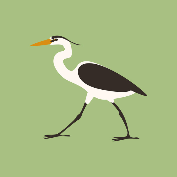 Heron camminare vettore illustrazione stile piatto
 - Vettoriali, immagini