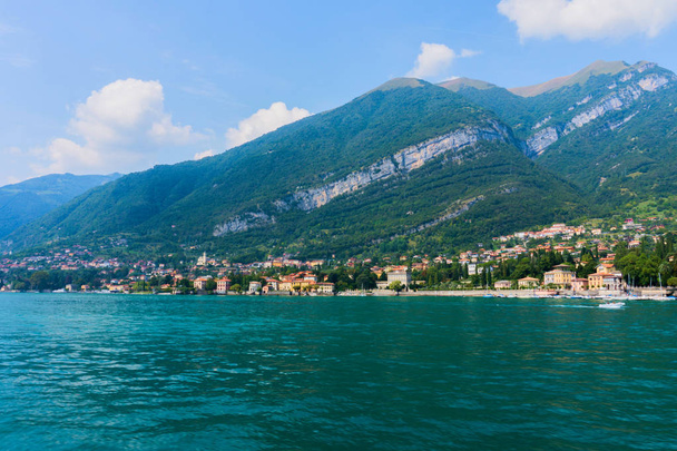 Beautiful view of Lake Como in Italy. Mountain Lake Como and the Alps - Photo, image