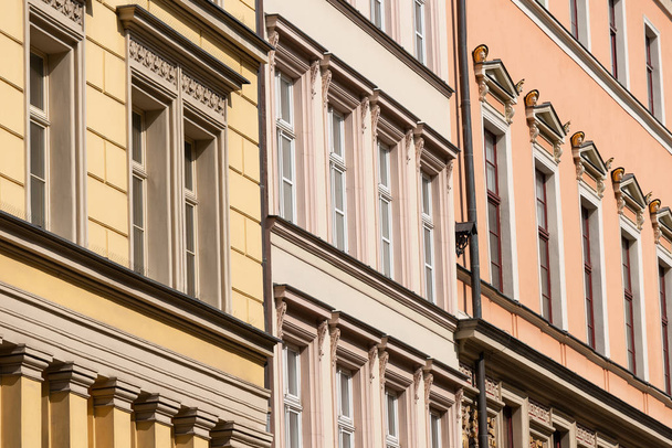 tenements with elevation in various colors - Foto, afbeelding