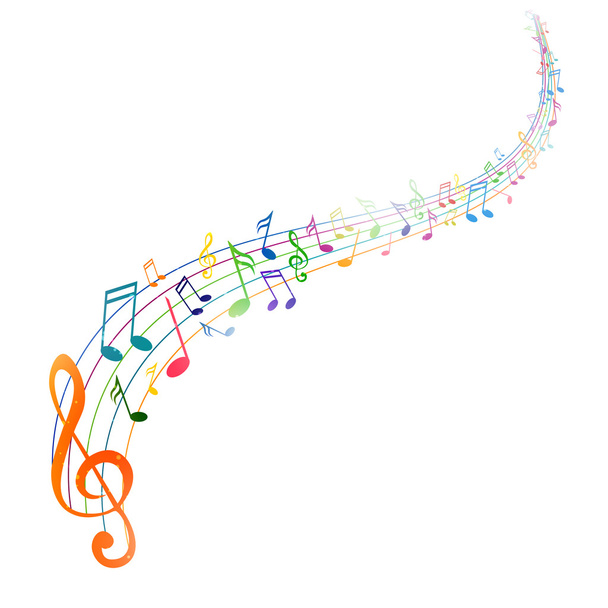 Colorful Music notes - Вектор,изображение