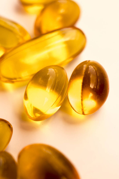 Cod fish liver oil capsules vitamin and mineral health and healthy joint natural supplement. - 写真・画像