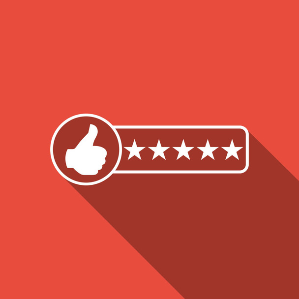 Consumer or customer product rating icon isolated with long shadow. Flat design. Vector Illustration - Διάνυσμα, εικόνα
