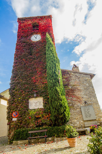 Red clock tower, Frontino - Photo, Image
