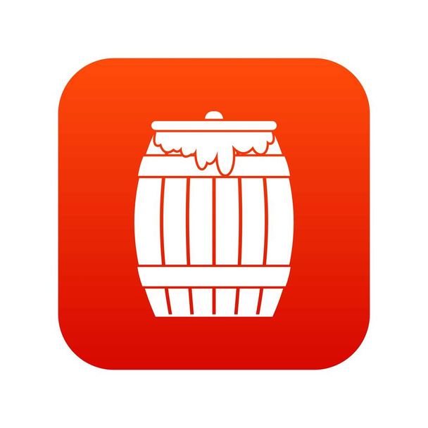 Honey keg icon digital red - Вектор,изображение