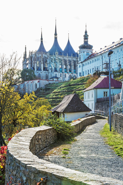 St. Barbara's Church and Jesuit College in Kutna Hora, Czech republic. Religious architecture. Travel destination. - Photo, Image