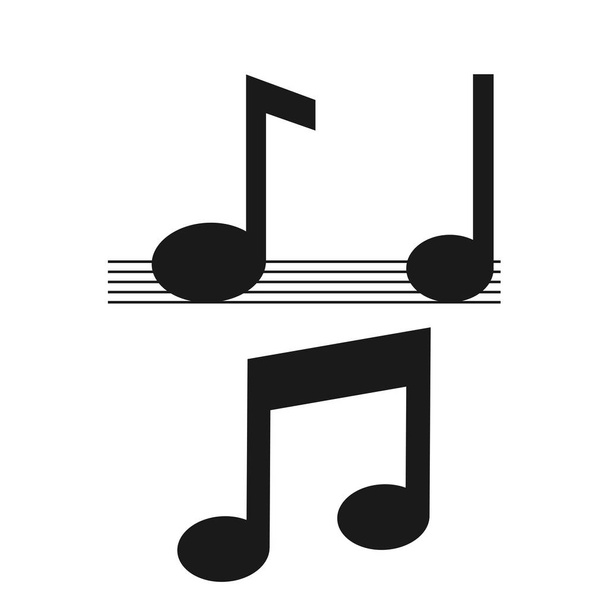 Music icon, note sign. Vector illustration, flat design. - Vektor, Bild