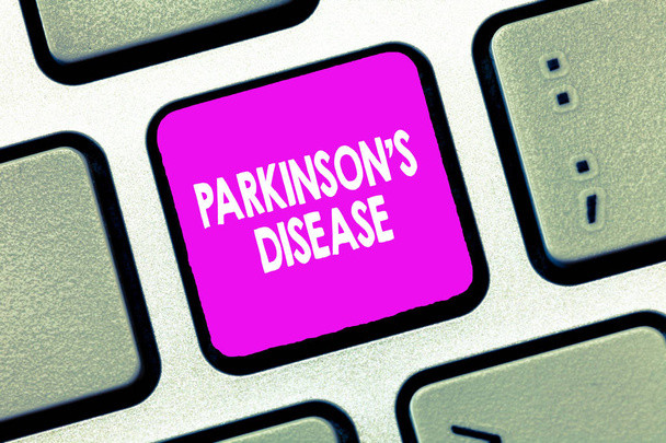 Sinal de texto mostrando Parkinson s é doença. Distúrbio do sistema nervoso foto conceitual que afeta o movimento
 - Foto, Imagem