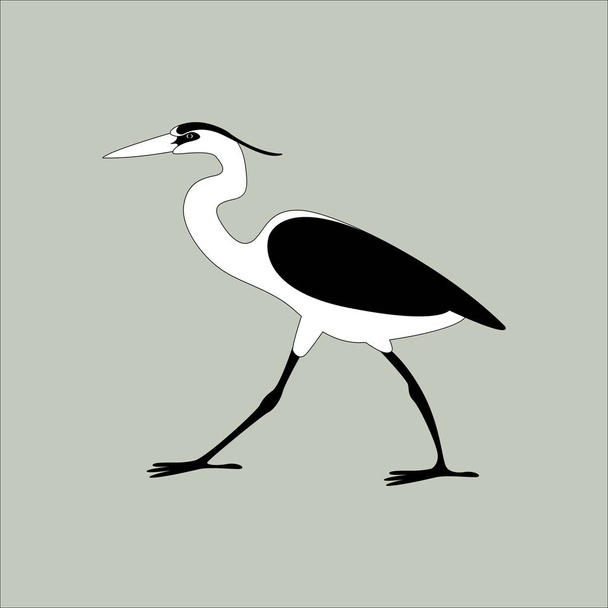 Heron walking vector ilustração perfil
  - Vetor, Imagem