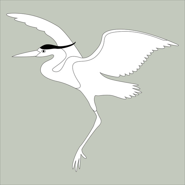 the heron is flying vector illustration  - Vektori, kuva