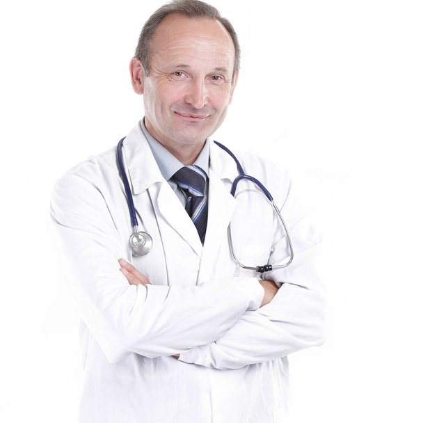 portrait of a therapist doctor on a white background - Fotoğraf, Görsel