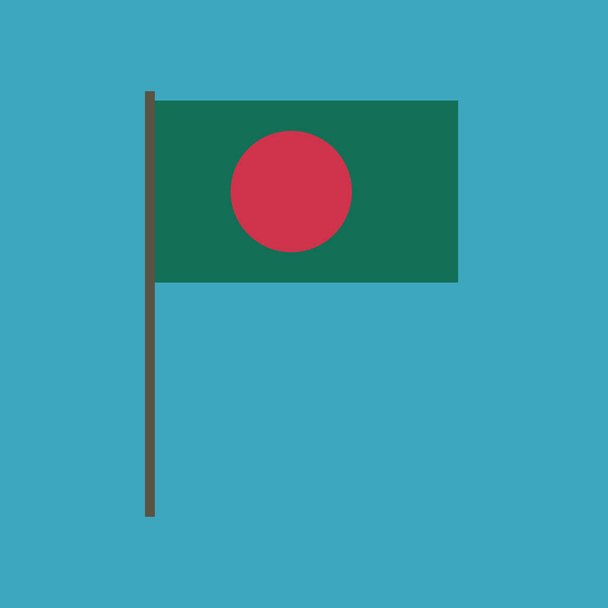 Icône drapeau du Bangladesh au design plat. Fête de l'indépendance ou concept de fête nationale
. - Vecteur, image