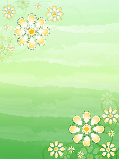 spring beige flowers in green background - Photo, Image
