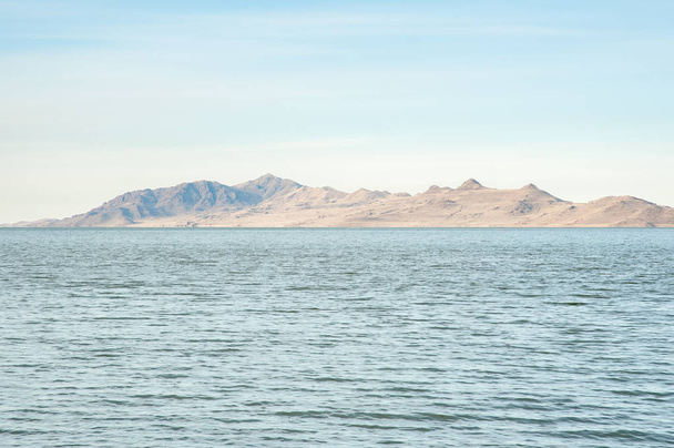 Water meets land--A calming view near the Great Salt Lake State Marina. - Photo, Image