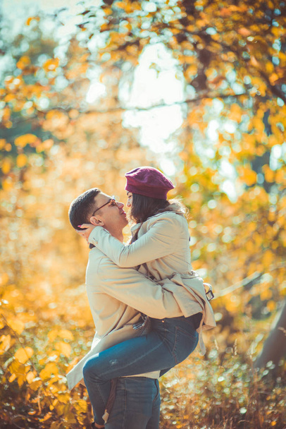 Couple in love, spending time together outdoors in the park - Photo, Image